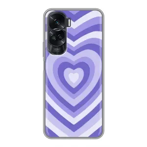 Чехлы с тематикой "Маленькие Сердечки" на Huawei Honor 90 Lite (Сердце фиолет)