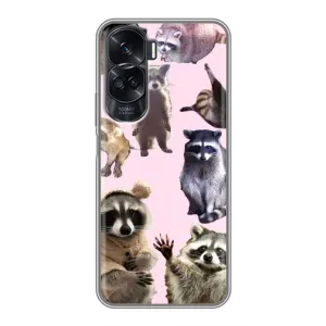 Силиконовый Чехол с Енотами на Huawei Honor 90 Lite (Смешные Еноты)