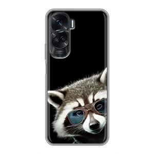 Силиконовый Чехол с Енотами на Huawei Honor 90 Lite (Стильный Енот)