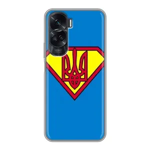 Чохол з картинкою (Патріотичний ГЕРБ) на Huawei Honor 90 Lite (Герб - супер герой)