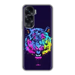 Силиконовый бампер с картинкой животных для Huawei Honor 90 Lite (Тигр-Арт)