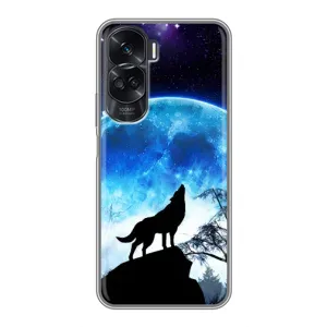 Чехол с Волком на Huawei Honor 90 Lite (Воет на луну)