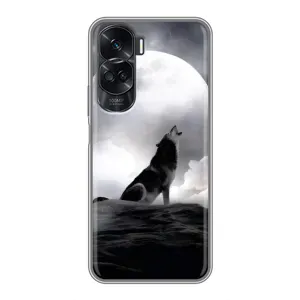 Чехол с Волком на Huawei Honor 90 Lite (Волк и луна)