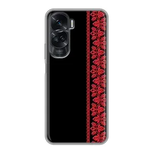 Силіконовый Чохол на Huawei Honor 90 Lite з картинкой Вишиванки (Вишиванка на чорному)