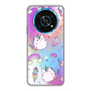 Чехол Unicorn на Huawei Honor Magic 6 Lite 5G (Радуга и Единорог)