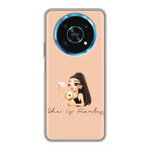 Силіконовый Чохол на Huawei Honor Magic 6 Lite 5G з картинкой Модных девушек (З собакою)