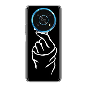 Чехлы (Знак сердечка) на Huawei Honor Magic 6 Lite 5G (Сердце на черном)