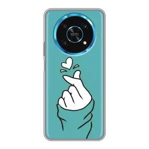 Чехлы (Знак сердечка) на Huawei Honor Magic 6 Lite 5G (Сердечко на бирюзовом)
