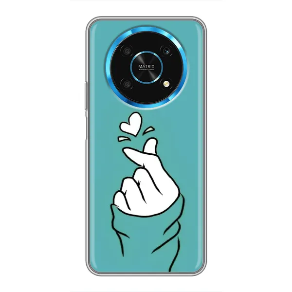 Чехол с рисунком «Сердечко на бирюзовом» для Huawei Honor Magic 6 Lite 5G Чехол с рисунком «Сердечко на бирюзовом» для Huawei Honor Magic 6 Lite 5G