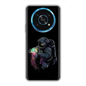 Силиконовый Чехол с принтом "Космонавты" на Huawei Honor Magic 6 Lite 5G (В руках земля)