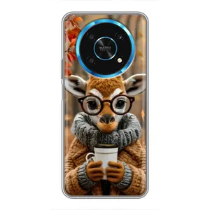 Друкований чохол 'Звірята з кавою' для Huawei Honor Magic 6 Lite 5G (Жираф з кавою)