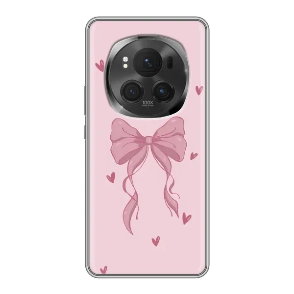 Чехол с рисунком «Бант на розовом» для Huawei Honor Magic 6 Pro