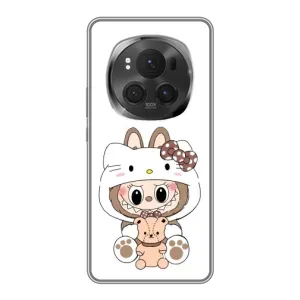 Чехол с принтом Лабубу для Huawei Honor Magic 6 Pro (Белый Лабубу)