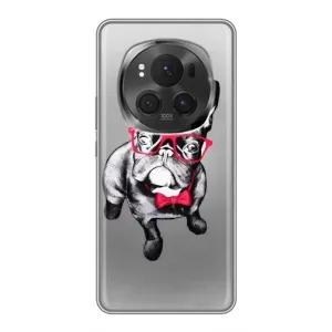Чехол (ТПУ) Милые собачки для Huawei Honor Magic 6 Pro (Бульдог в очках)