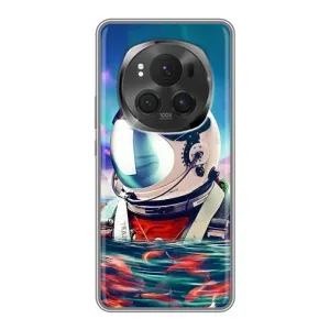 Силіконовый Чохол з принтом "Космонавти" на Huawei Honor Magic 6 Pro (Космонавт у воді)