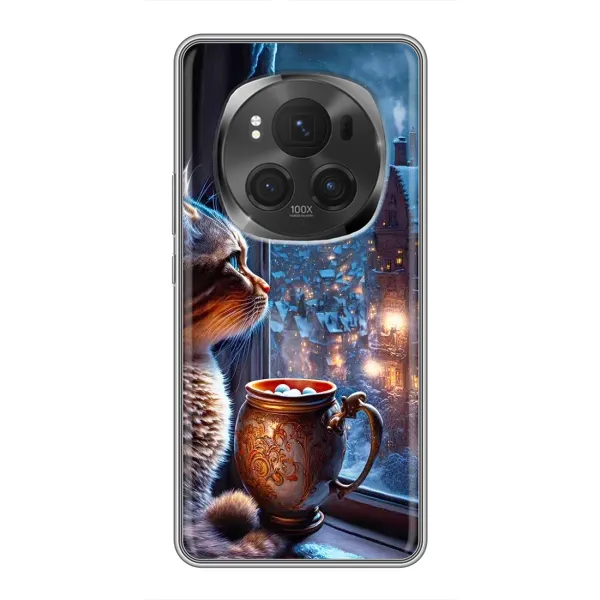 Чехол с рисунком «Кот новогодний» для Huawei Honor Magic 6 Pro Чехол с рисунком «Кот новогодний» для Huawei Honor Magic 6 Pro
