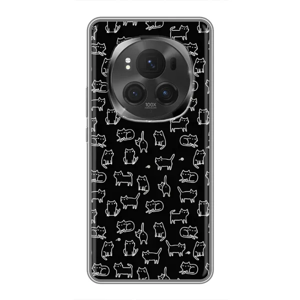 Чехол с рисунком «Котики на черном» для Huawei Honor Magic 6 Pro