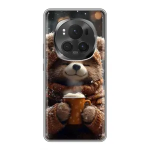 Печатный чехол «Зверята с кофе» для Huawei Honor Magic 6 Pro (Медвежонок с кофе)