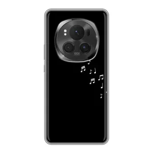 Чохол з картинками на чорному фоні для Huawei Honor Magic 6 Pro (Ноти)