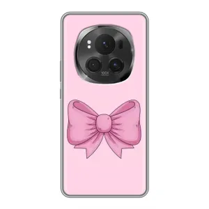 Чехол банты для Huawei Honor Magic 6 Pro (Розовый бантик)