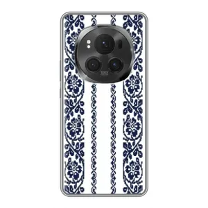Силиконовый Чехол на Huawei Honor Magic 6 Pro с картинкой Вышиванки (Синяя вышиванка)