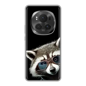 Силиконовый Чехол с Енотами на Huawei Honor Magic 6 Pro (Стильный Енот)