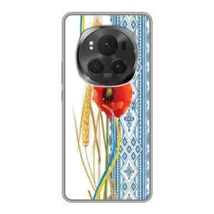 Силиконовый Чехол на Huawei Honor Magic 6 Pro с картинкой Вышиванки (Вышиванка с цветком)