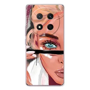 Силиконовый Чехол на Huawei Honor Magic 7 Lite с картинкой Стильных Девушек (Девушка и ресницы)