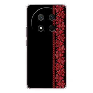 Силиконовый Чехол на Huawei Honor Magic 7 Lite (Красная Вышиванка)