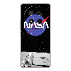 Силиконовый бампер с принтом "Наса" на Huawei Honor Magic 7 Lite (Nasa на луне)