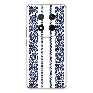 Силиконовый Чехол на Huawei Honor Magic 7 Lite с картинкой Вышиванки (Синяя вышиванка)