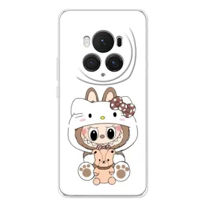 Чехол с принтом Лабубу для Huawei Honor Magic 7 Pro (Белый Лабубу)