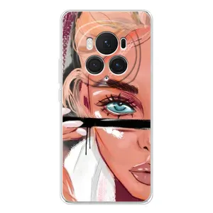 Силиконовый Чехол на Huawei Honor Magic 7 Pro с картинкой Стильных Девушек (Девушка и ресницы)