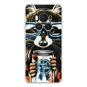 Силиконовый Чехол с Енотами на Huawei Honor Magic 7 Pro (Енот в очках)