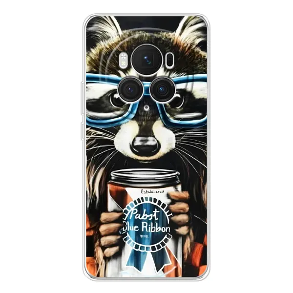 Чехол с рисунком «Енот в очках» для Huawei Honor Magic 7 Pro Чехол с рисунком «Енот в очках» для Huawei Honor Magic 7 Pro