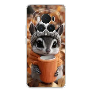 Печатный чехол «Зверята с кофе» для Huawei Honor Magic 7 Pro (Грызунчик с кофе)