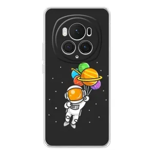 Силиконовый Чехол с принтом "Космонавты" на Huawei Honor Magic 7 Pro (Космонавт с шариками)
