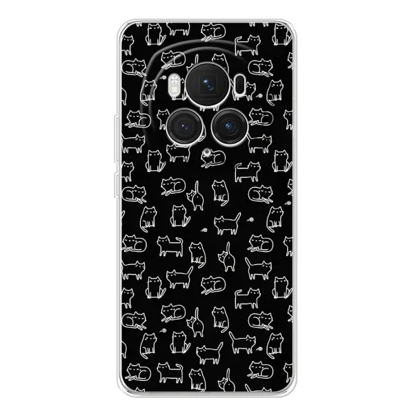 Чехол с рисунком «Котики на черном» для Huawei Honor Magic 7 Pro Чехол с рисунком «Котики на черном» для Huawei Honor Magic 7 Pro