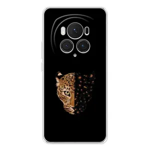Чехол с леопардовым принтом на Huawei Honor Magic 7 Pro (Леопард на черном)