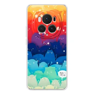 Силиконовый чехол с котиком для Huawei Honor Magic 7 Pro (Mew)
