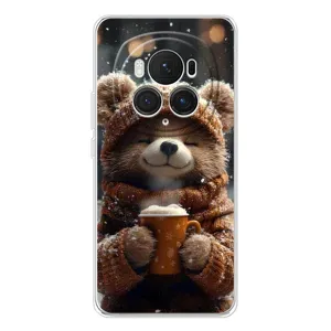 Печатный чехол «Зверята с кофе» для Huawei Honor Magic 7 Pro (Медвежонок с кофе)