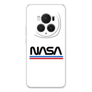 Силиконовый бампер с принтом "Наса" на Huawei Honor Magic 7 Pro (NASA на белом фоне)