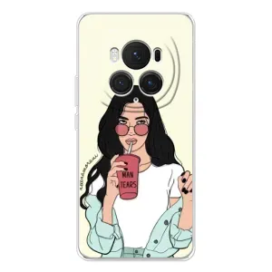 Силиконовый Чехол на Huawei Honor Magic 7 Pro с картинкой Стильных Девушек (С напитком)