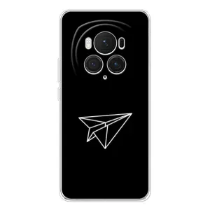 Чехол с картинками на черном фоне для Huawei Honor Magic 7 Pro (Самолетик)