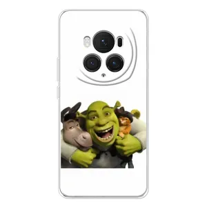 Печатный чехол с принтом Шрек для Huawei Honor Magic 7 Pro (Шрек осел и кот)
