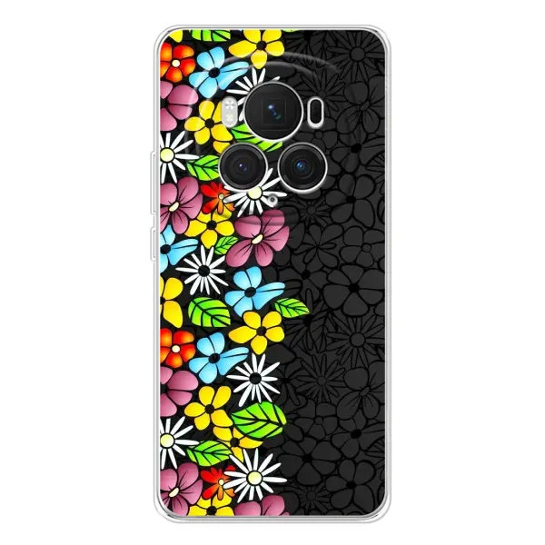 Чехол с рисунком «Яркие цветы на черном» для Huawei Honor Magic 7 Pro Чехол с рисунком «Яркие цветы на черном» для Huawei Honor Magic 7 Pro