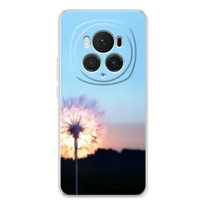 Силиконовый Чехол с одуванчиками на Huawei Honor Magic 7 Pro (Закат с одуванчиком)