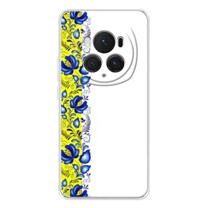 Силіконовый Чохол на Huawei Honor Magic 7 Pro з картинкой Вишиванки (Жовто-біла вишиванка)