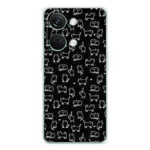 Чохол на тематику: Коти для Huawei Honor Play 10C (Котики на чорному)