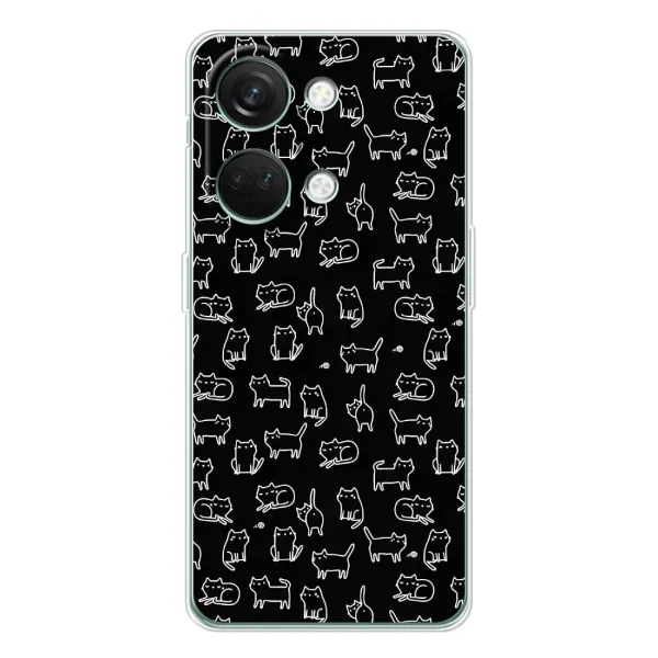 Чехол с рисунком «Котики на черном» для Huawei Honor Play 10C Чехол с рисунком «Котики на черном» для Huawei Honor Play 10C